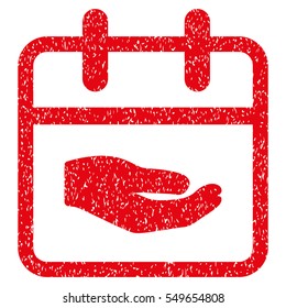 Donation Day grainy textured icon for overlay watermark stamps. Flat symbol with scratched texture. Dotted vector red ink rubber seal stamp with grunge design on a white background.