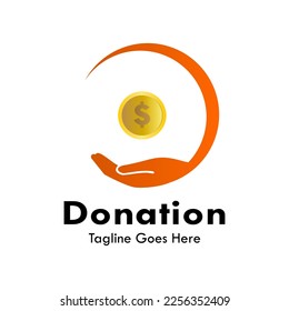 Donation design logo template illustration