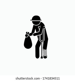 Spende für Menschen mit Behinderungen Symbol - Vector.  In Glyph Style präsentiert. 
