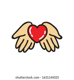 donation doodle icon, vector illustration