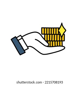 icono del doodle de donación, ilustración vectorial