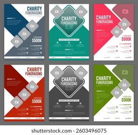 Donation Drive Charity Flyer for Nonprofit Awareness Events Fundraising Campaigns and Volunteer Programs Featuring a Clean and Professional Design Editable EPS Format for Easy Customization.