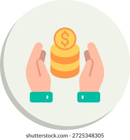 Ícone de Estilo de Círculo Plano de Doação