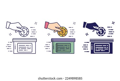 Donation, funding box icon vector illustration