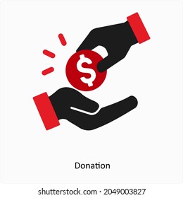 Concepto de icono de donación o fondos