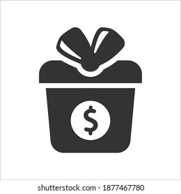 Donation gift Box Icon, vector graphics