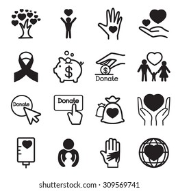 Donation & giving icons Set