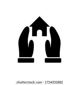 Donation glyph icon design. Caring people illustration design. Gesture hand with money donation sign symbol. Black glyph vector icon.