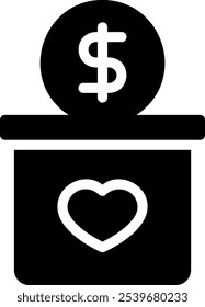 Vector de ilustración de icono de glifo de donación