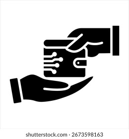 Ilustración vectorial de icono de glifo de donación