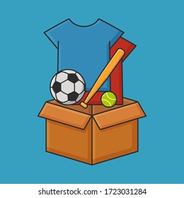 Donation Of Goods Vector Concept. Box Package Icon Illustration