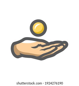 Spenderhandbücher für Vektorsymbol, Cartoon-Illustration