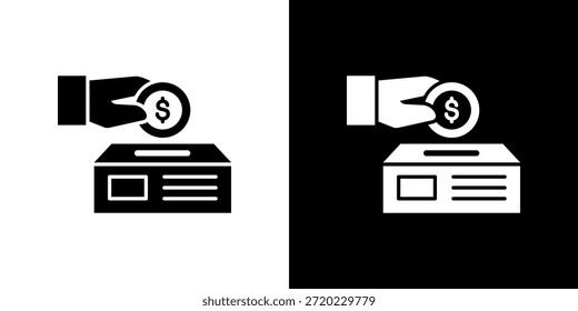 Donation icon black and white filled.