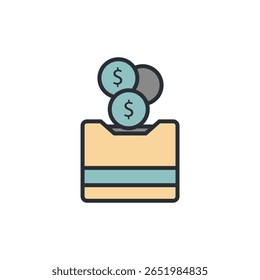 donation icon collection .design style with background