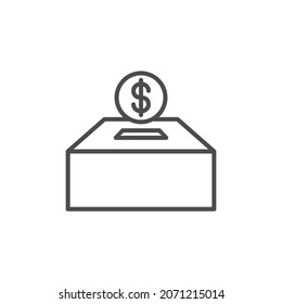 Donation icon concept. putting coin in the box