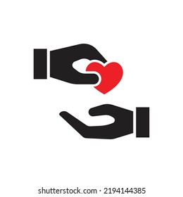 Donation icon design. Human flat vector icon. isolated on white background