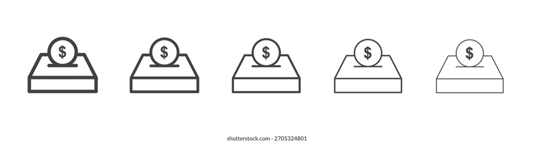 Design, Logo, App, UI für Spendensymbole. Vektorgrafik, EPS