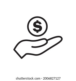 Icono De Donación Diseño Vector Ilustración Gráfica En Signo De Estilo Plano Y Símbolo Adecuado Para EPS 10 .