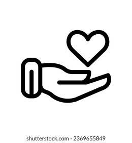 donation Icon design. Vector symbols in trendy and modern line style on white background suitable for the needs of websites, programmers, developers and designers. Icon vector design