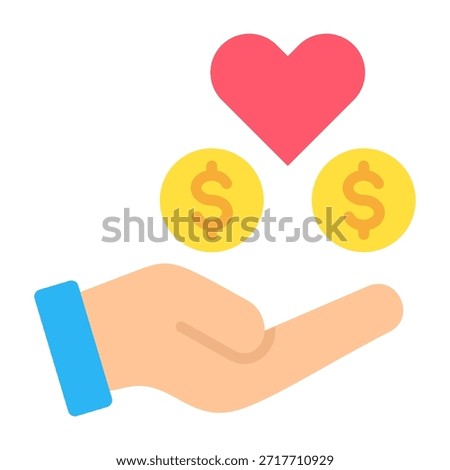 Donation Icon Flat Design Vector Illustration