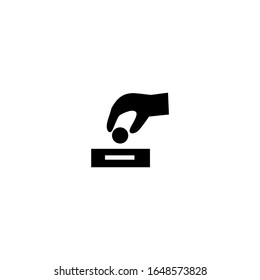 icono de donación. llano, simple, negro.