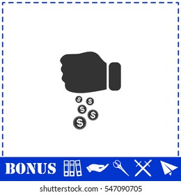 Donation icon flat. Simple vector symbol and bonus icon