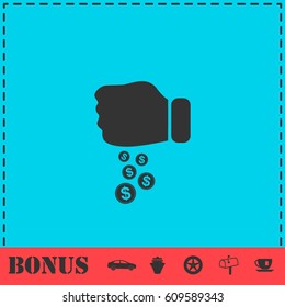 Donation icon flat. Simple vector symbol and bonus icon