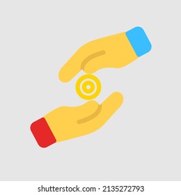 Donation icon in flat style about ramadan, use for website mobile app presentation