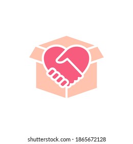 Donation icon flat style isolated on white background. Vector illustration