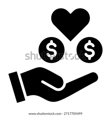Donation Icon Glyph Design Vector Illustration