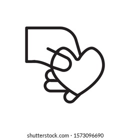 Donation icon or heart in hand vector illustration