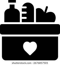 ícone de doação ilustração design com sólido, isso não é feito a partir de qualquer geração de IA