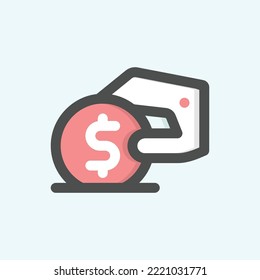  icono de donación, aislado icono de esquema de color donativo en fondo azul claro, perfecto para sitio web, blog, logo, diseño gráfico, medios sociales, UI, aplicación móvil