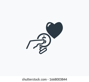 Icono de donación aislado en fondo limpio. Icono de dibujo del concepto de donación en estilo moderno. Ilustración vectorial para el diseño de la interfaz de usuario de la aplicación del logotipo móvil web.