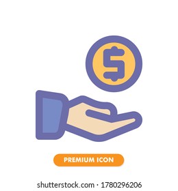 Spendersymbol einzeln auf weißem Hintergrund. für Ihr Webdesign, Logo, App, UI. Vektorgrafik-Illustration und bearbeitbarer Strich. EPS10.