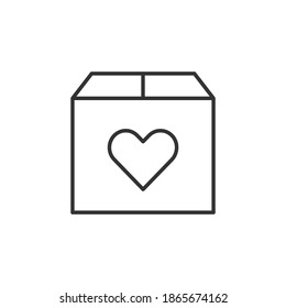 Donation icon line style isolated on white background. Vector illustration