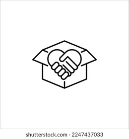 Donation icon line style isolated on white background. Vector illustration. EPS 10