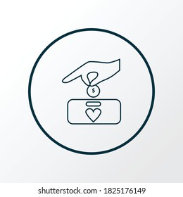 Donation icon line symbol. Premium quality isolated charity element in trendy style.