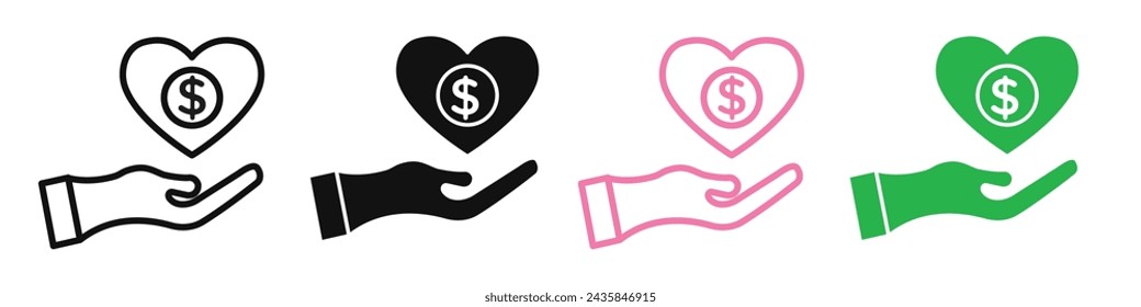 Donation icon mark in filled style
