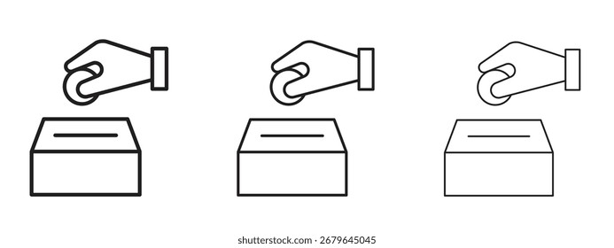 Icono de donación, signo de contorno, símbolos lineales