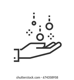 Donation icon, part of the square icons, car service icon set. The illustration is a vector, editable stroke, thirty-two by thirty-two matrix grid, pixel perfect file.