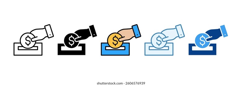 Donation Icon Set Multiple Style Collection