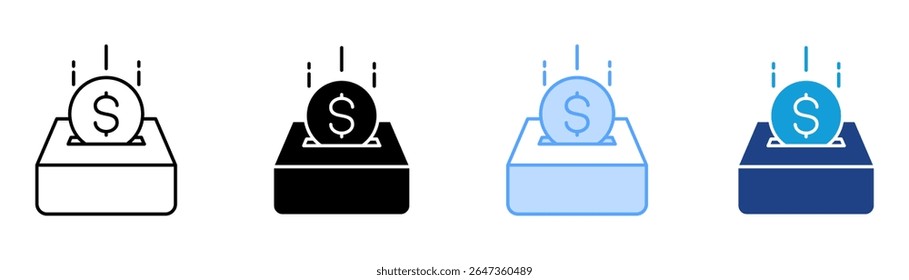 Donation Icon Set Multiple Style Collection