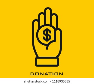 Donation icon signs