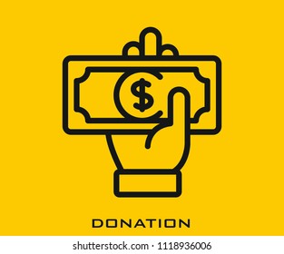 Donation icon signs