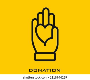 Donation icon signs