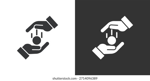 Spendensymbol. Symbol für durchgezogene Glyphenserie