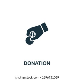 Donation icon from streaming collection. Simple line Donation icon for templates, web design and infographics