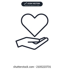 Donation icon symbol template for graphic and web design collection logo vector illustration