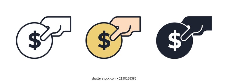 donation icon symbol template for graphic and web design collection logo vector illustration